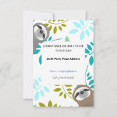 Jungle Sloths Anniversaire Fête Invitation (Dos)