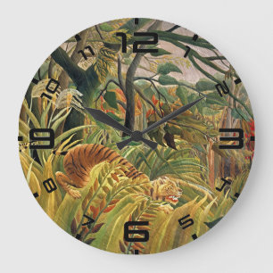 Jungle Storm Tijger Kunstklok Grote Klok