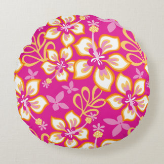 JUNGLE SURF PATROON IN HOT ROZE ROND KUSSEN