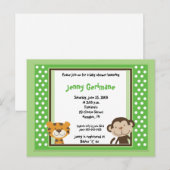 Jungle Tales Safari Green Baby shower Invitation (Devant / Derrière)