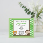 Jungle Tales Safari Green Baby shower Invitation (Debout devant)