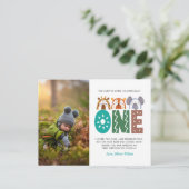 Jungle Thème 1er Anniversaire Carte postale Merci (Debout devant)