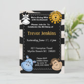 Jungle Thème Anniversaire de enfant Invitation (Debout devant)