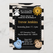 Jungle Thème Anniversaire de enfant Invitation (Devant / Derrière)