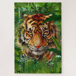 Jungle Tiger Puzzle   Colorful Tiger Puzzle 