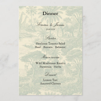Jungle Toile Patroon Tropisch Scenisch Ontwerp Menu
