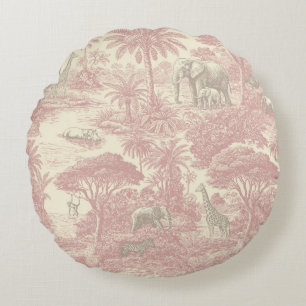 Jungle Toile Patroon Tropische Planner Rond Kussen