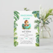 Jungle tropicale | Invitation Baby shower (Debout devant)