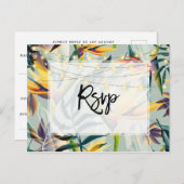 jungle tropicale lumières mariage rsvp carte posta (Devant / Derrière)