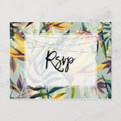 jungle tropicale lumières mariage rsvp carte posta (Devant)