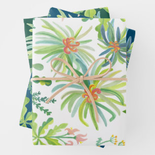 Jungle Tuin Aquarel Botanische Bloem- Inpakpapier Vel