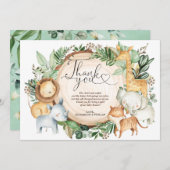 Jungle verdoyante Safari Animaux sauvages Carte de (Devant / Derrière)