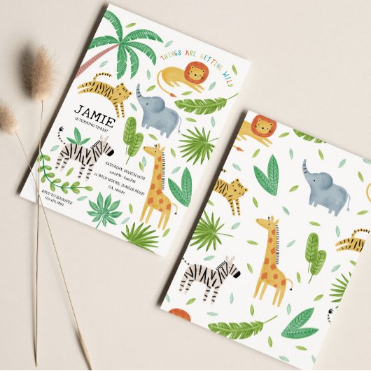 Jungle verjaardagsfeest uitnodiging