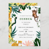 Jungle Verjaardagsfeestje Kaart (Voorkant / Achterkant)