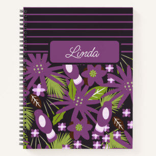 Jungle Vogels Gedempte Paarse Patroon Dagboek Noti Notitieboek