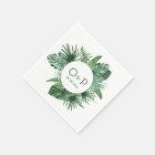 Jungle waterverf tropische groene bladeren servet (Hoek)