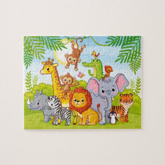 Jungle Wild Baby Animaux Puzzle (Horizontal)