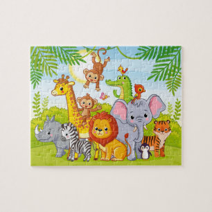 Jungle Wilde Baby Dieren Puzzel