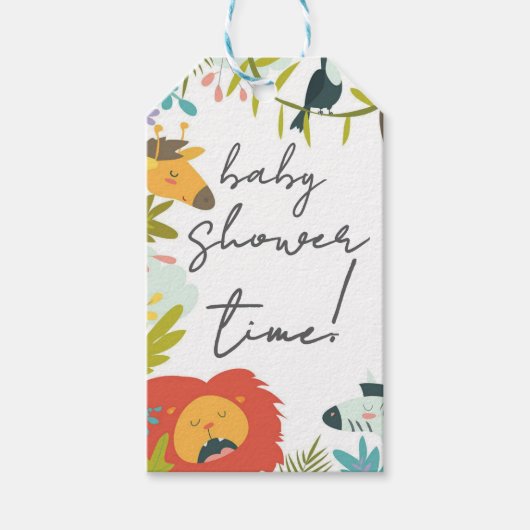 Jungle Wildlife Baby Shower Cadeaulabel (Voorkant)