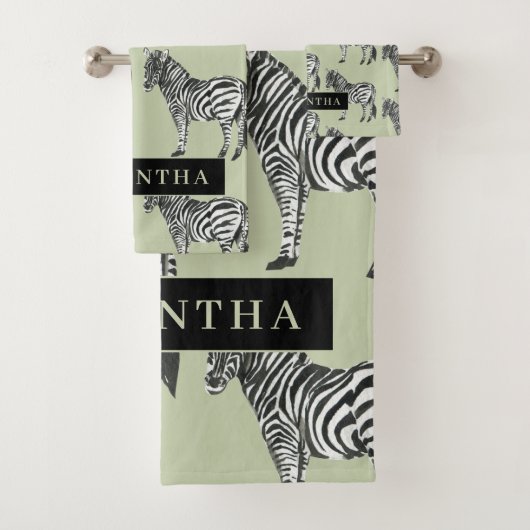 Jungle Zebra Wild Motif & Nom personnalisé (En situation)