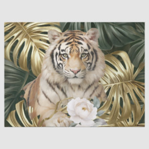Jungleblad Waterverf Bloem Leeuw Decoupage Tissuepapier
