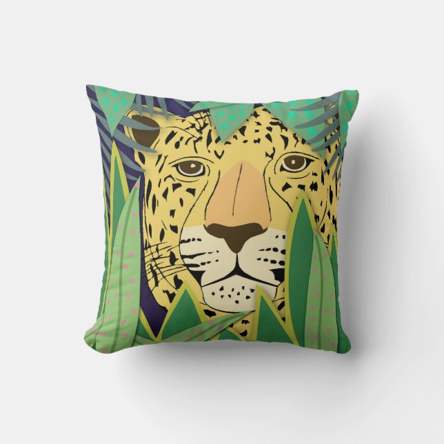 Junglekat Kussen (Voorkant)
