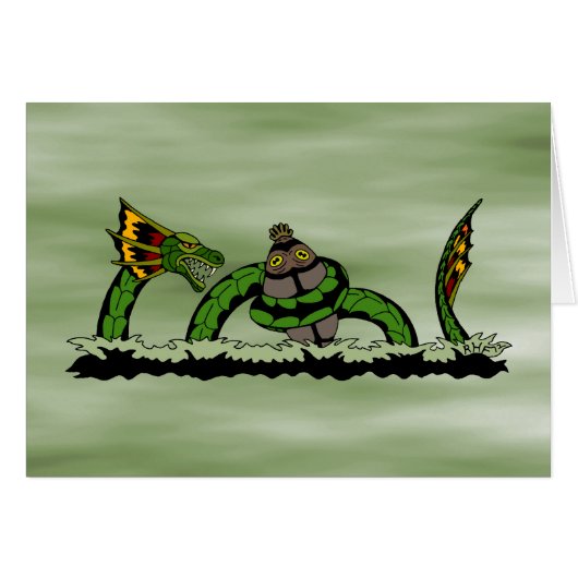 Jungun vangt een Quibbib-Wenskaart (Voorkant Horizontaal)