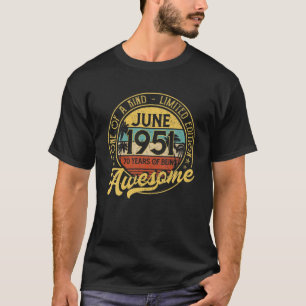 Juni 1951 Vintage 70e verjaardag gifts Retro 70Th T-shirt