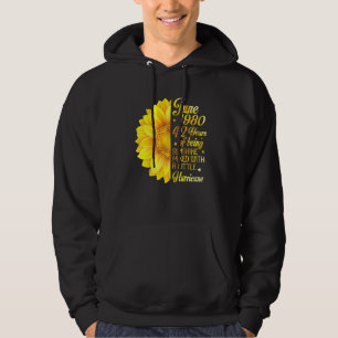 Juni 1980 Zonnebloem 42 jaar zonneschijn gemengd Hoodie