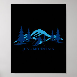 Juni berg californië skioord skiën skiër poster