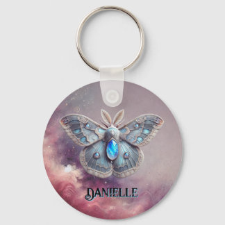 Juni Birthstone Sleutelhanger - Moonstone Moth Des