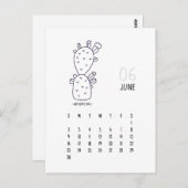 Juni  Cactus 2024 Kalender Kaart (Voorkant / Achterkant)