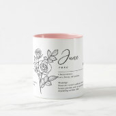 Juni Geboorte Maand Bloem Roos Minimalist Mok (Midden)