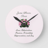 Juni Geboortemaand Bloem Roos Ronde Klok (Voorkant)