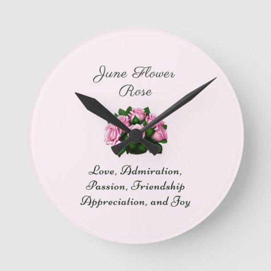 Juni Geboortemaand Bloem Roos Ronde Klok (Voorkant)