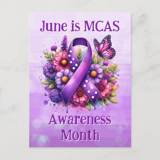 Juni is de maand van het MCAS-bewustzijn Briefkaart (Voorkant)