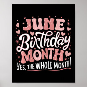 Juni is mijn verjaardag ja de hele maand roze gebo poster