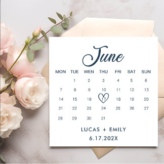 Juni Kalender Donkerblauwe bruiloft Servet