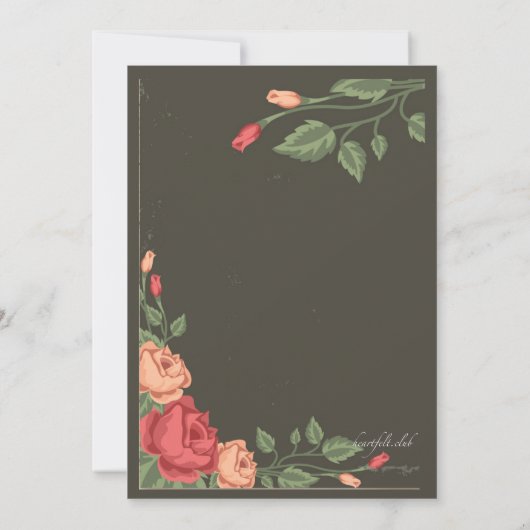 Juni Rozen Bruids Douche Uitnodiging (Achterkant)