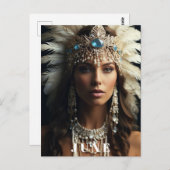 *~ JUNI Vrouw Verjaardag PARELS Boho AP53 Briefkaart (Voorkant / Achterkant)