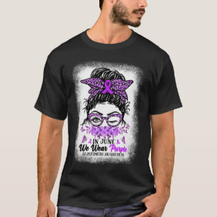 Juni We Draag Paarse Alzheimerheimer Awareness Mes T-shirt