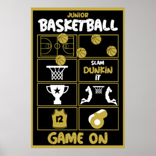 Junior Basketball-spelers Poster