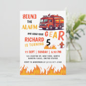 Junior Brandweerlieden Fun Fire Truck Verjaardagsf Kaart (Staand voorkant)