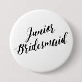 Junior Bridesmaid Black Script Button (Voorkant)