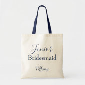 Junior Bridesmaid Blue Classy Font Tote Bag (Voorkant)