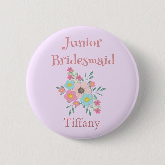 Junior Bridesmaid Floral Ronde Button 5,7 Cm (Voorkant)