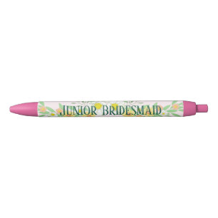 Junior Bridesmaid Floral Zwarte Inkt Pen
