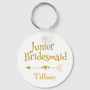 Junior Bridesmaid Gifts Golden Font Sleutelhanger