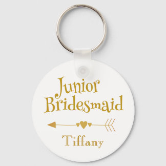 Junior Bridesmaid Gifts Golden Font Sleutelhanger