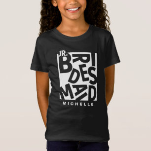Junior Bridesmaid in witte typografie, bruiloft T-shirt